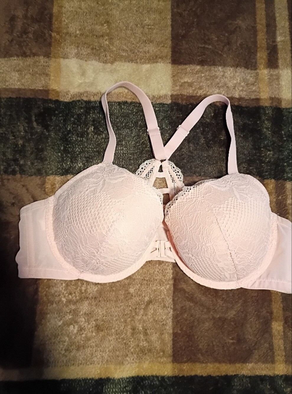 Auden Pale Pink Lace Push-Up Bra with Molded Cups